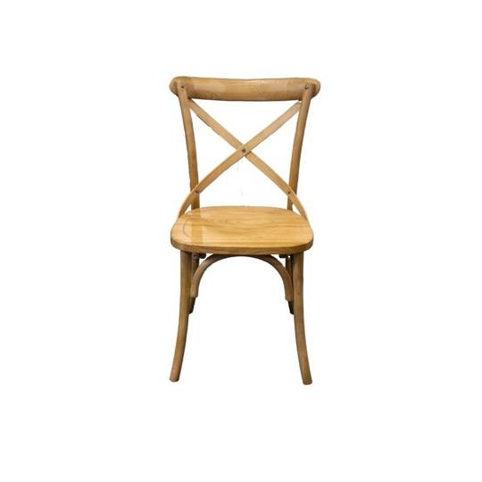 Athena Natural Elm Cross Chair with Wooden Seat